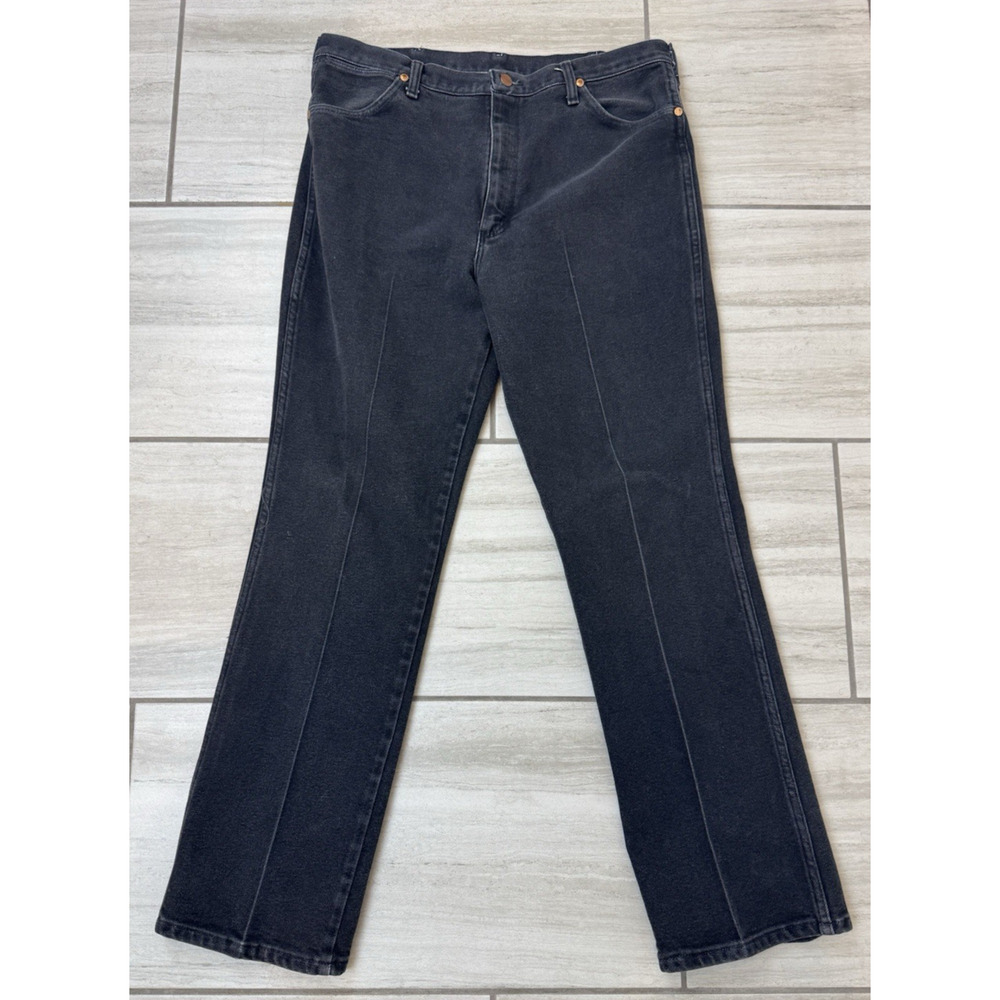 Vintage 90s‎ Wrangler Cowboy Cut Relaxed Fit Black Denim Jeans Made In USA 38x32